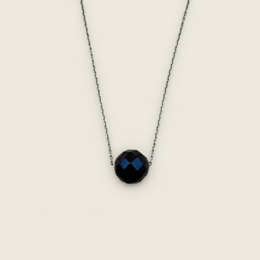 Natural Faceted Garnet 925 Sterling Silver Necklace